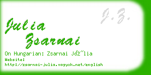 julia zsarnai business card
